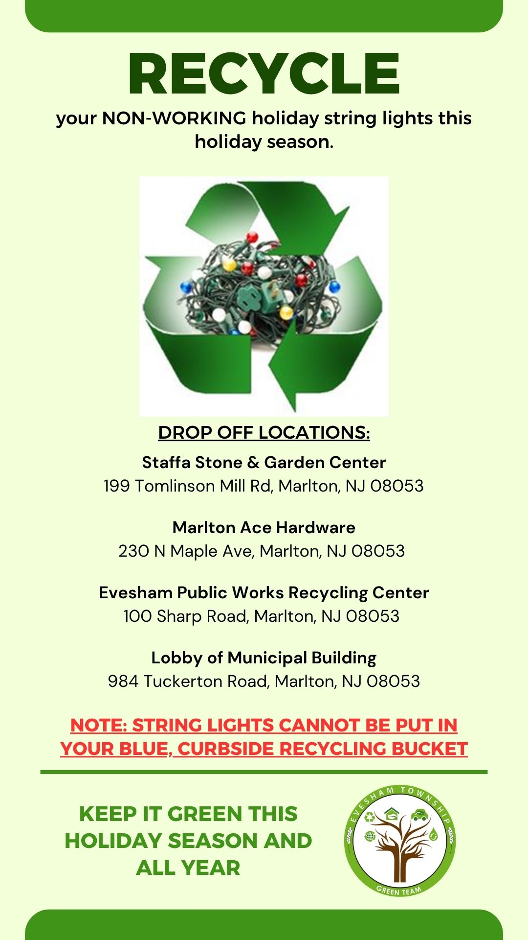 2025 Holiday Light Recycling