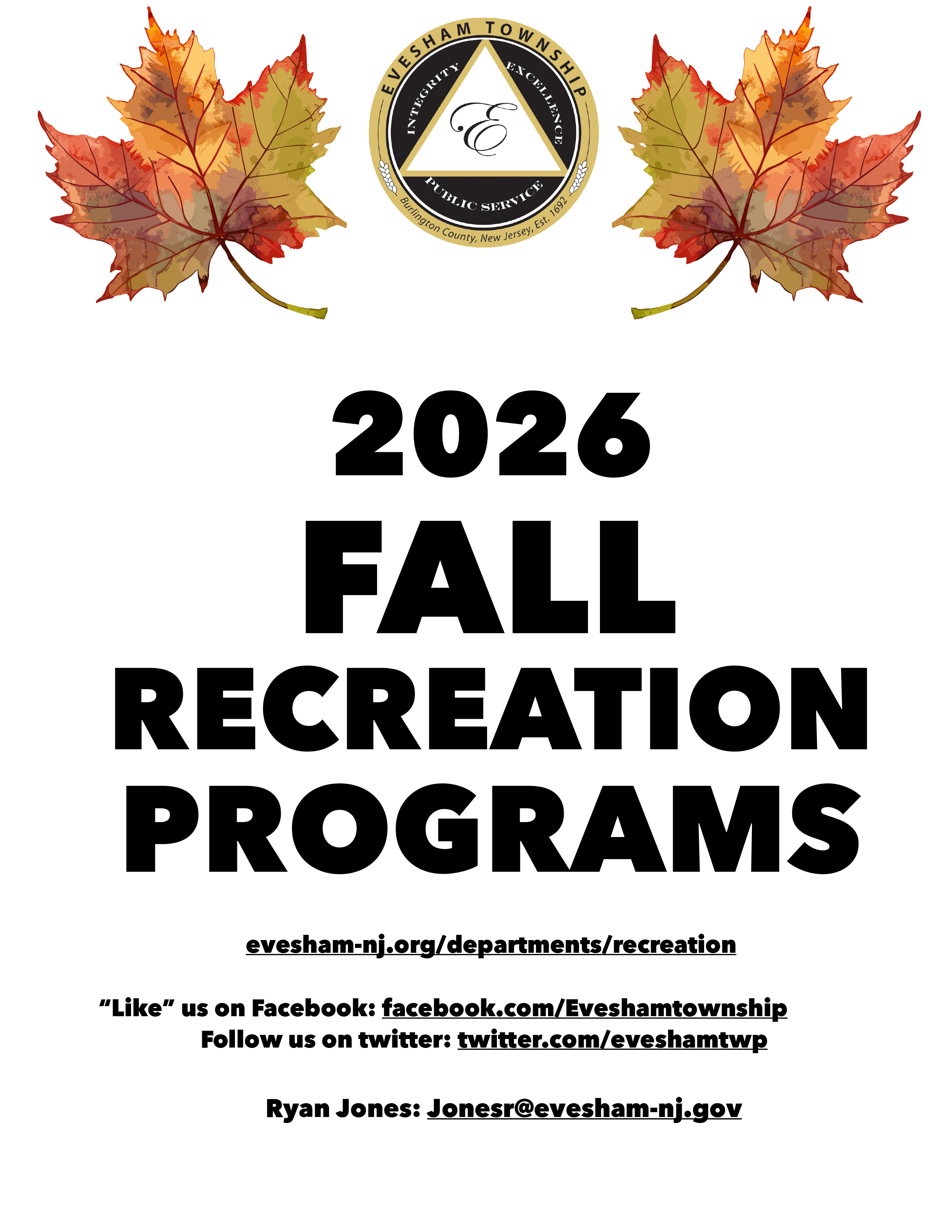 Fall 2026 Recreation Programs Brochure Web