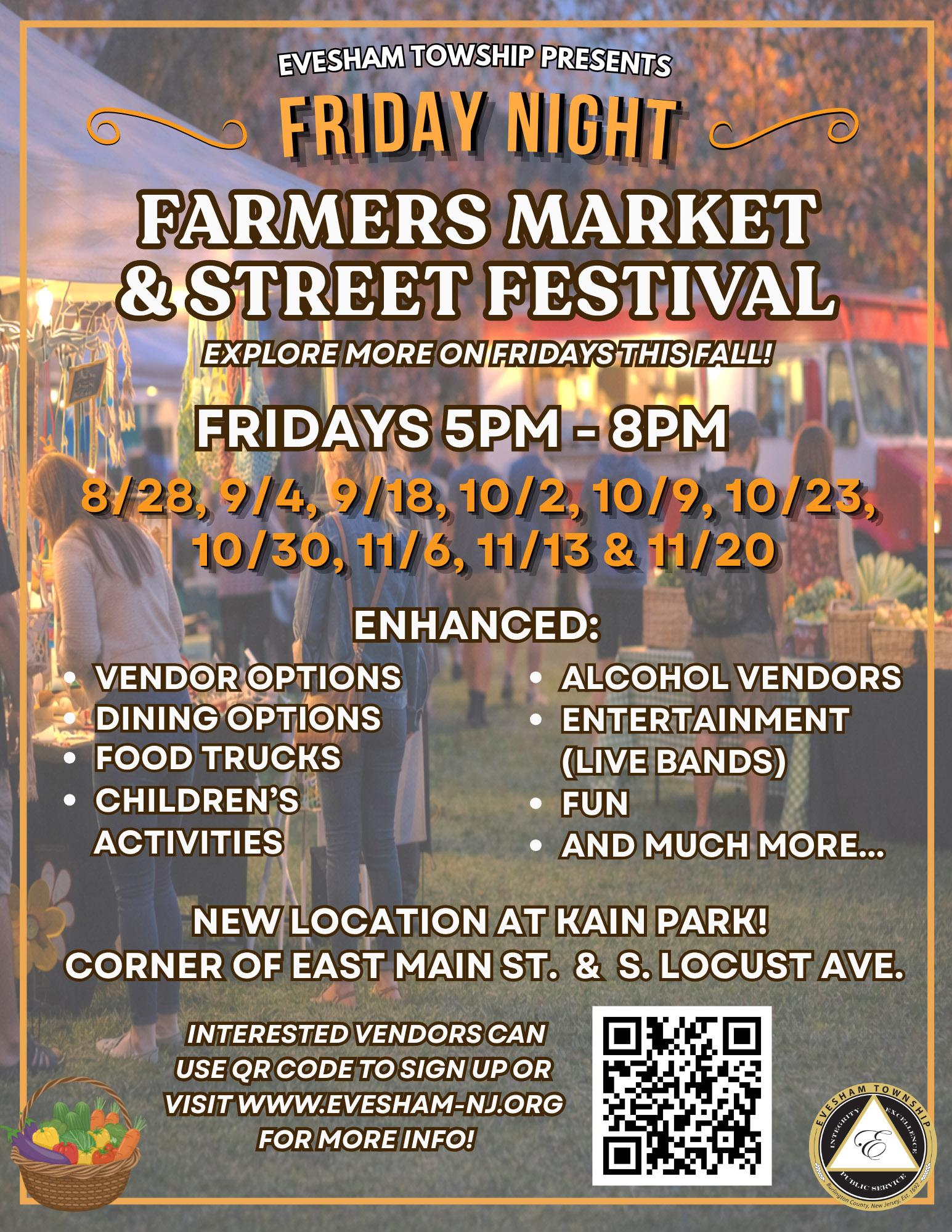 Friday Night Farmers Market Street Festival Flyer Evesham copy
