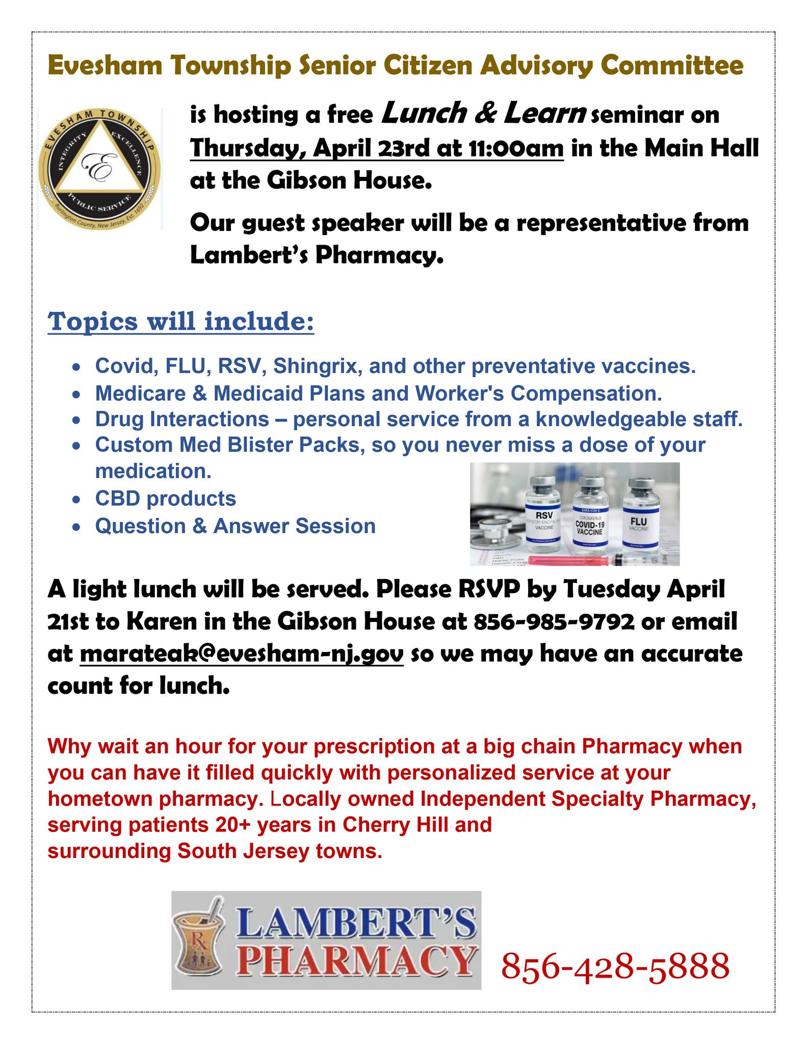 Lunch and Learn April 23