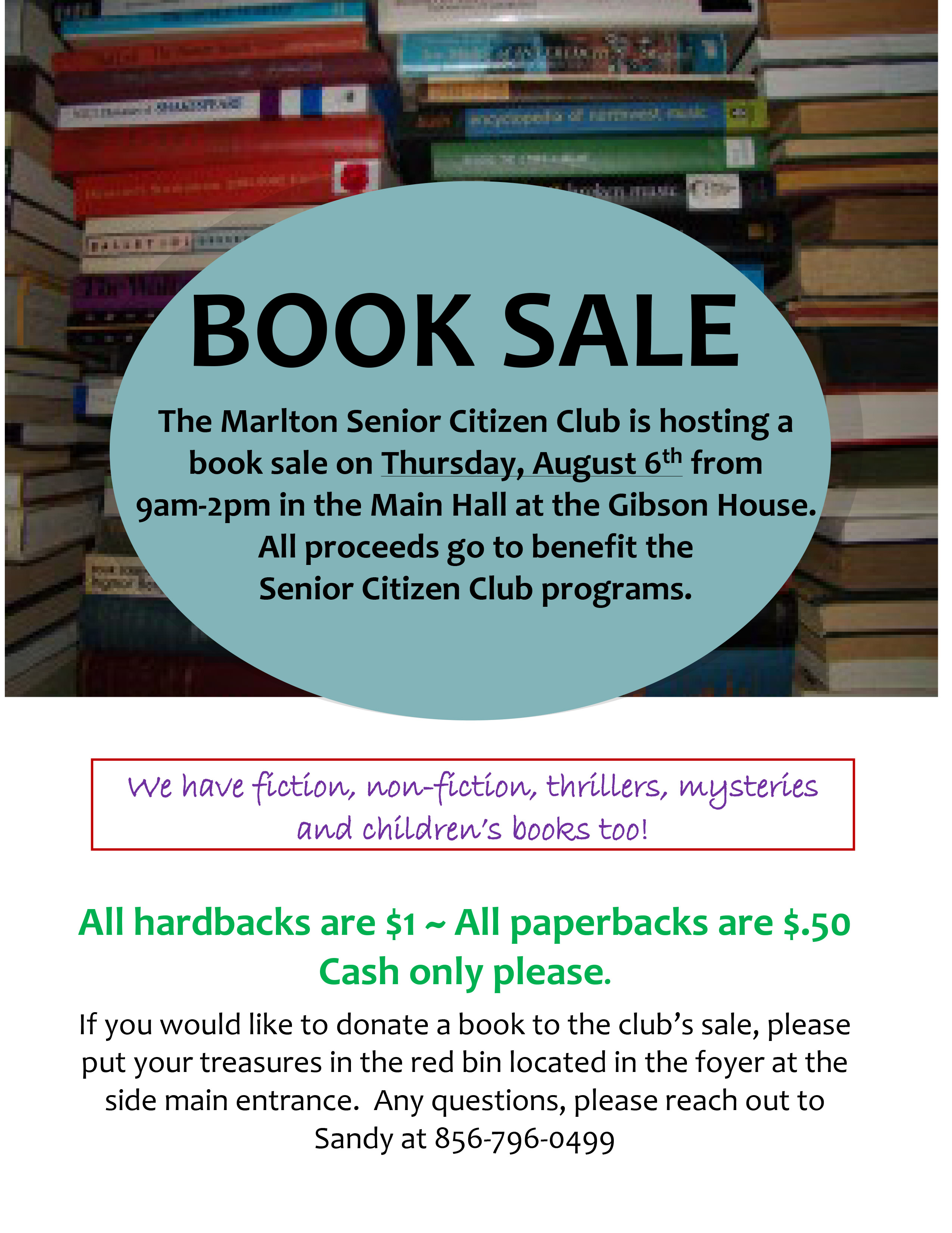 Senior Book Sale flyer