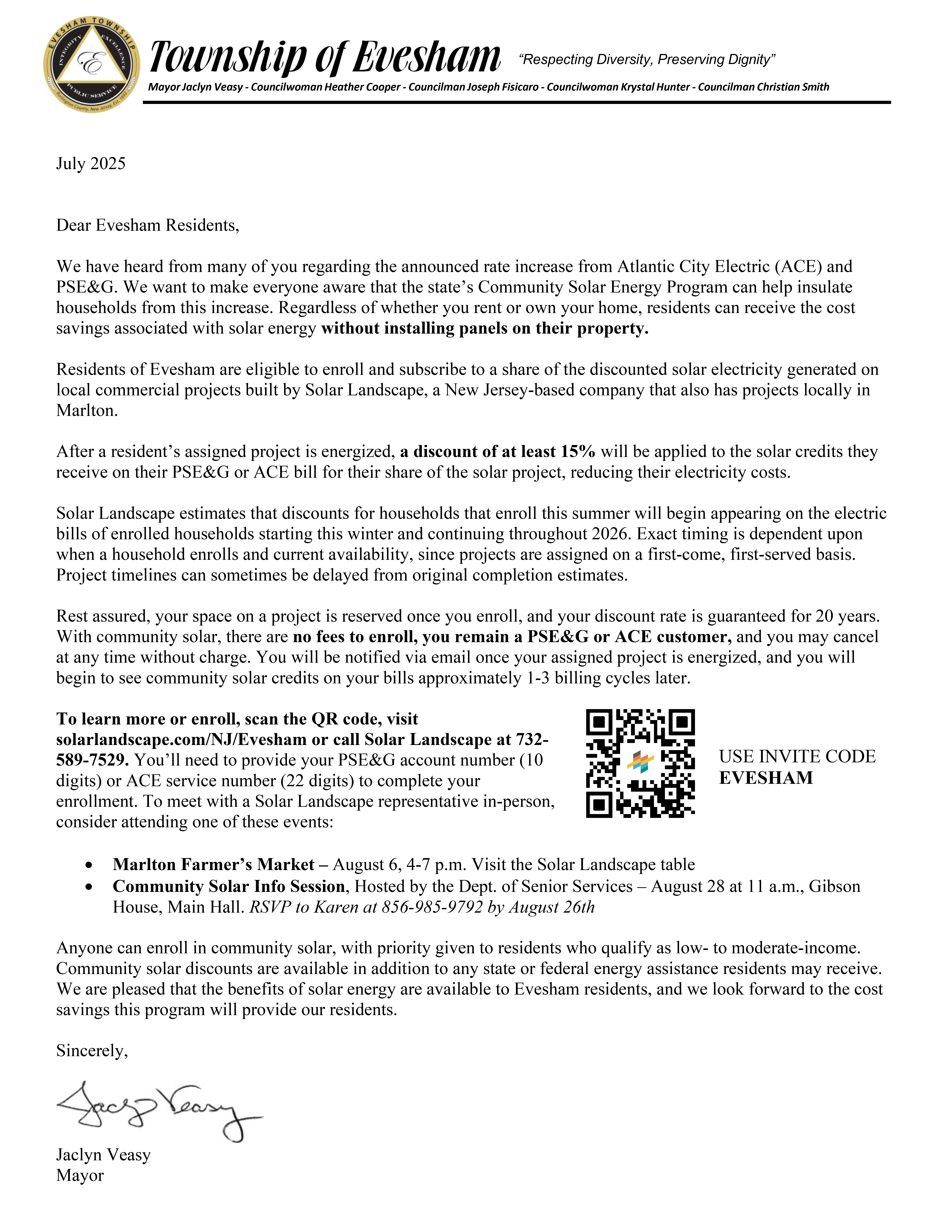 Solar Letter Evesham