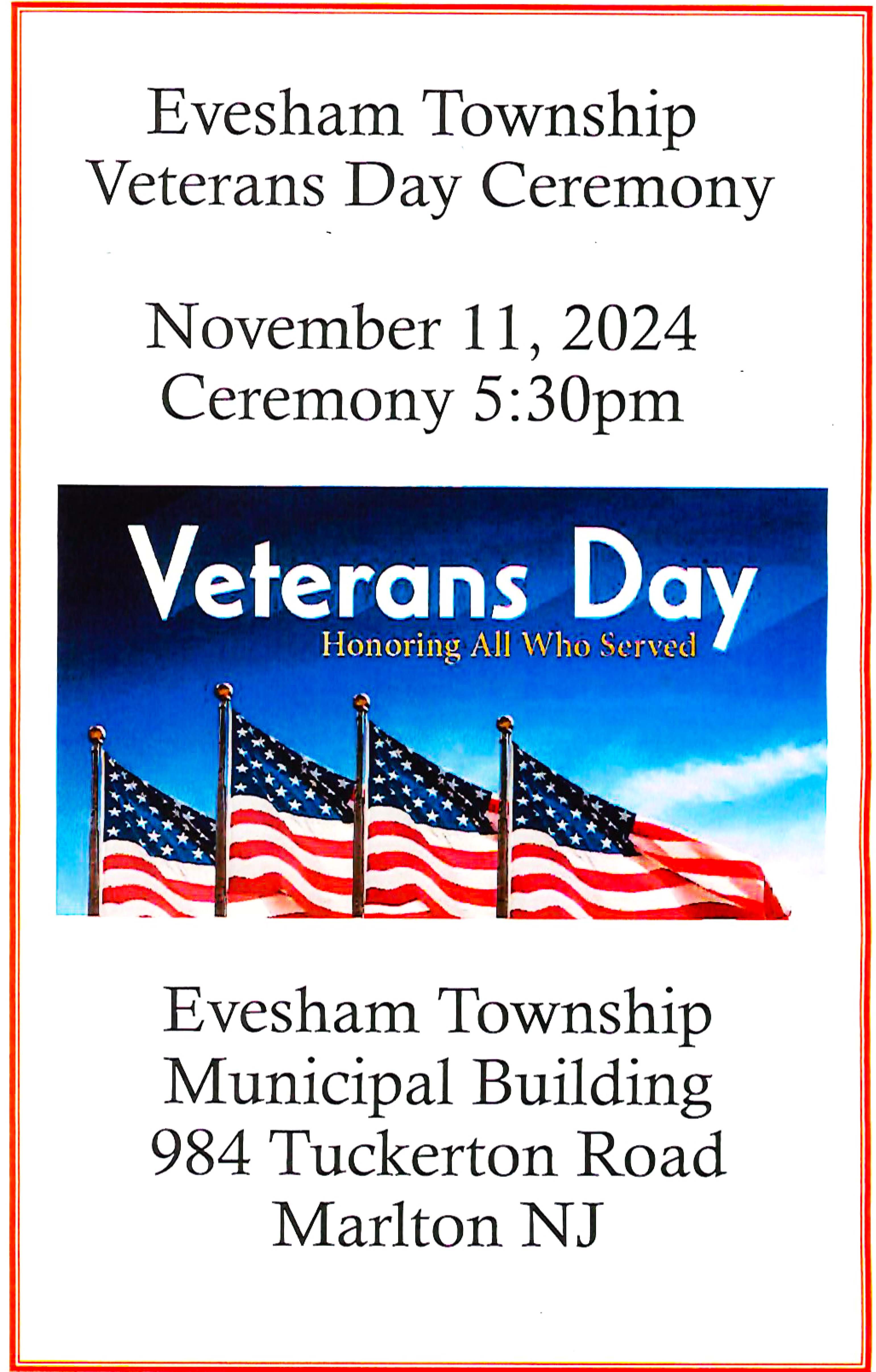 Evesham Township, New Jersey Evesham Township Veterans Day Ceremony